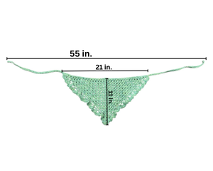 Crocheted Bandana with Scrunchie Adult Size - Green