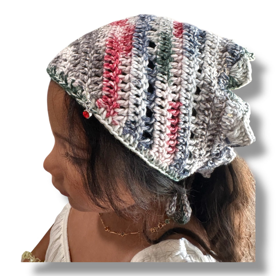 Bandana 100% soft cotton, multicolor (blue, red,white)