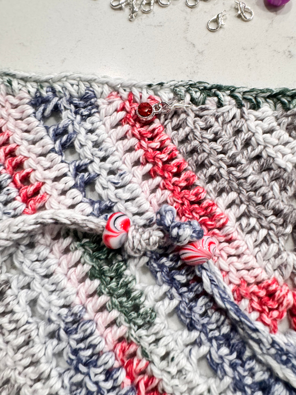 Bandana 100% soft cotton, multicolor (blue, red,white)