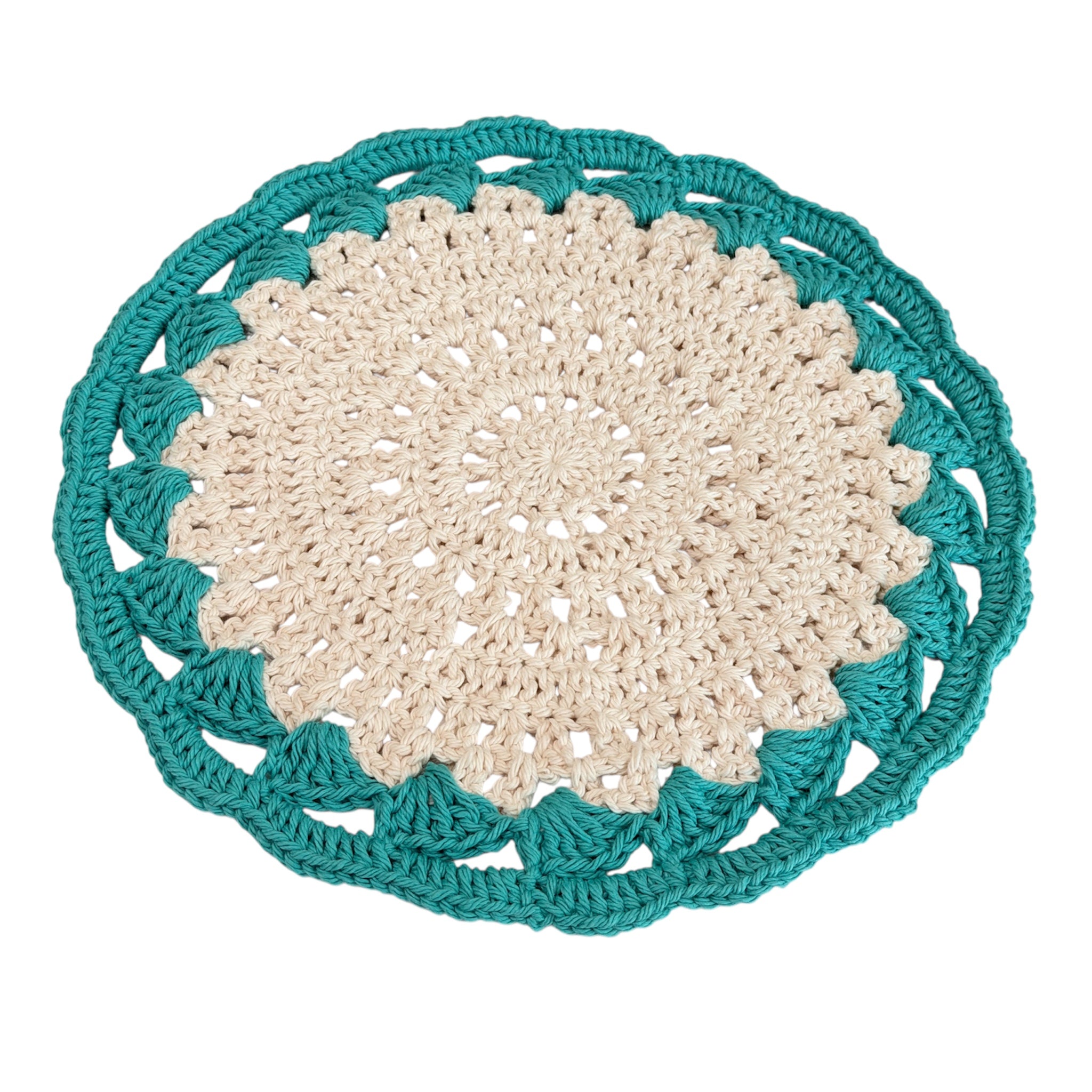 Coffee and Tea placemat,  set of 2, handmade crochet.
