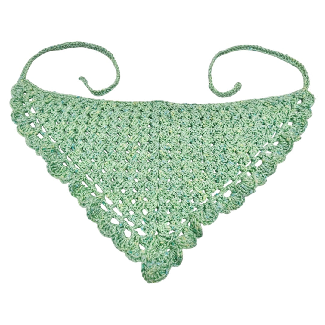 Crocheted Bandana with Scrunchie Adult Size - Green