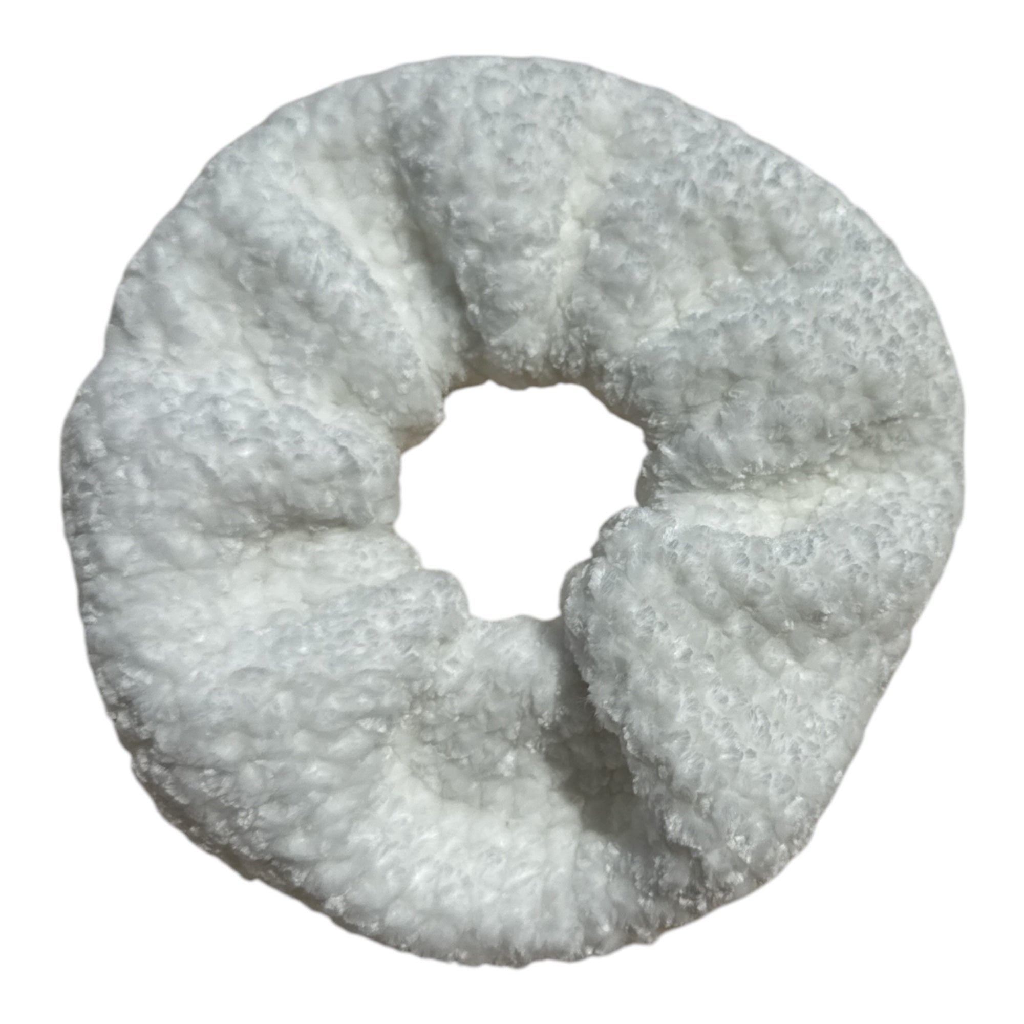 Crochet Velvet Scrunchie, Pair, set of two styles, White