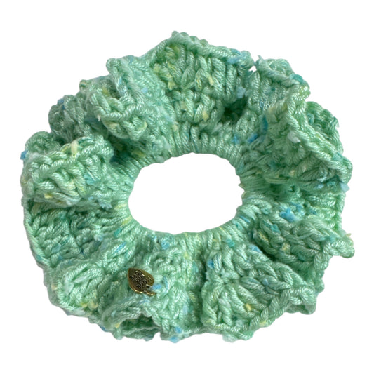 Crocheted Bandana with Scrunchie Adult Size - Green