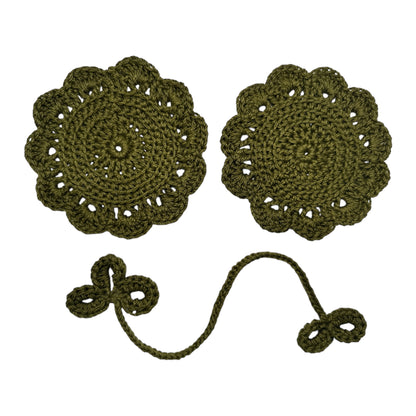 Round Crochet Coaster with a bookmark gift