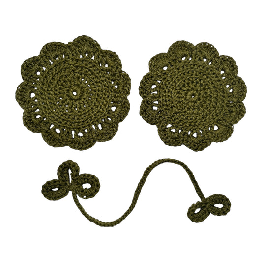 Round Crochet Coaster with a bookmark gift