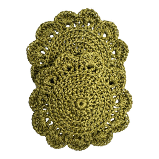 Round Crochet Coaster with a bookmark gift