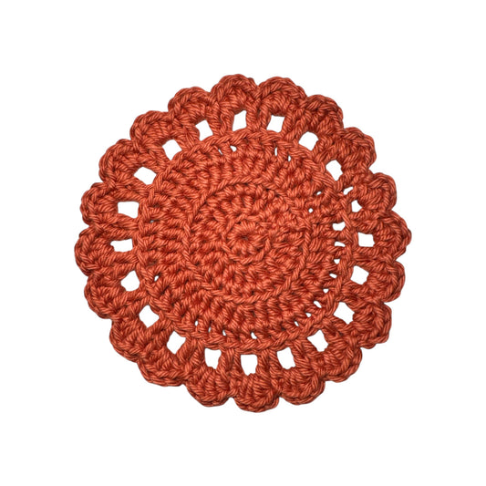 Round Crochet Coaster  Terracota Color