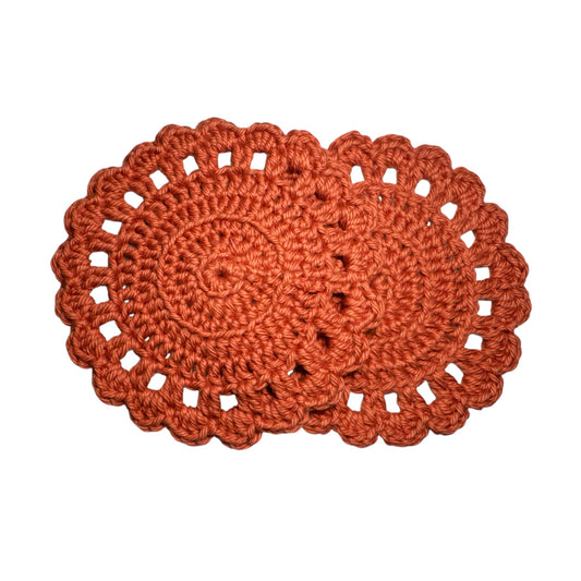 Round Crochet Coaster  Terracota Color