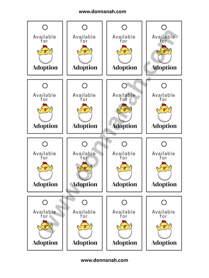 Amigurumi Crochet Printable PDF Tags for Download - Chick Tag