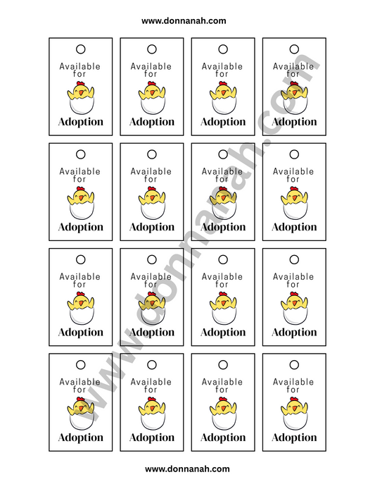 Amigurumi Crochet Printable PDF Tags for Download - Chick Tag
