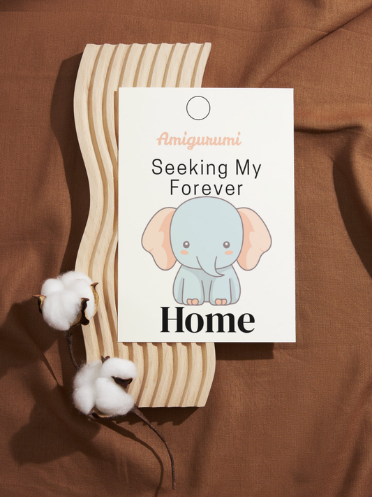 Amigurumi Crochet Printable PDF Tags for Download - Baby Elephant Tag